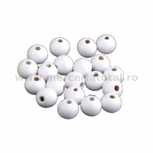 Margele lemn alb 10mm