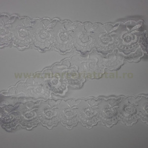 Dantela organza 40mm alb