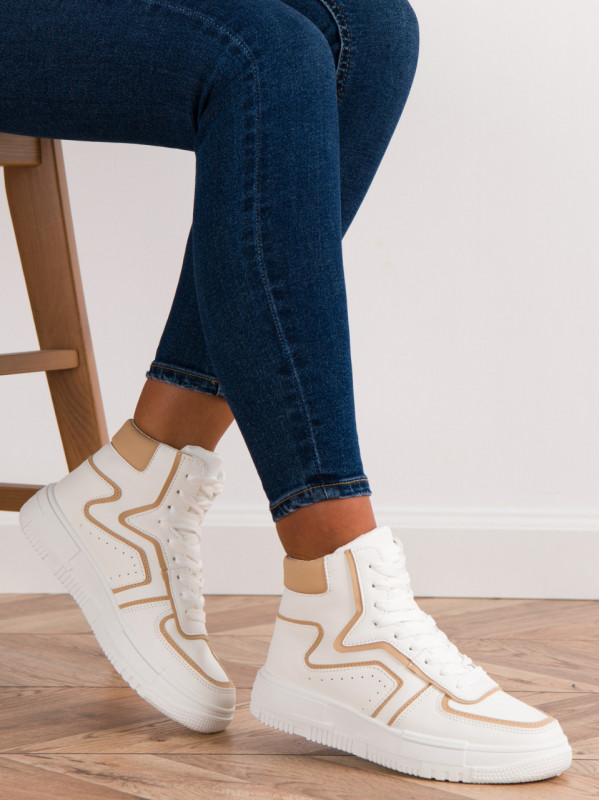 Pantofi sport cod A88-108 White/Beige