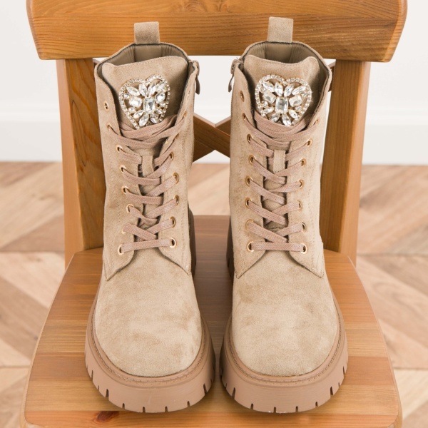 Ghete cod DES837 Khaki Suede