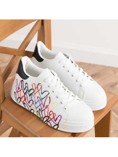 Pantofi sport cod MK043 White/Black