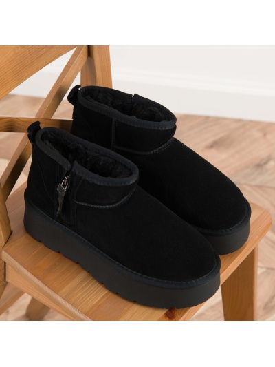 Ghete din piele naturala cod 0605 Black