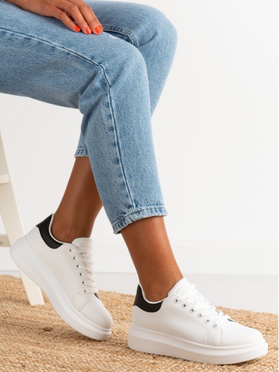 Pantofi sport cod J-1860 White/Black