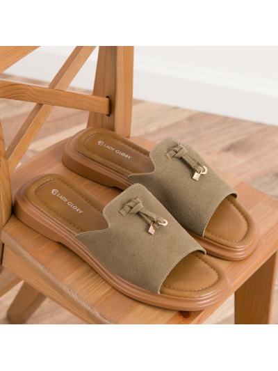 Papuci cod R861 Olive Green