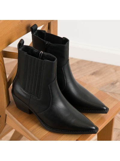 Ghete din piele naturala cod B26-1011 Black