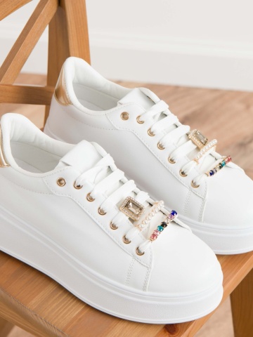 Pantofi sport cod MK041 White/Gold