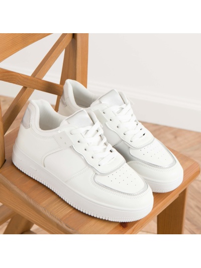 Pantofi sport cod W001 White/Silver