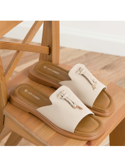 Papuci cod R861 Beige
