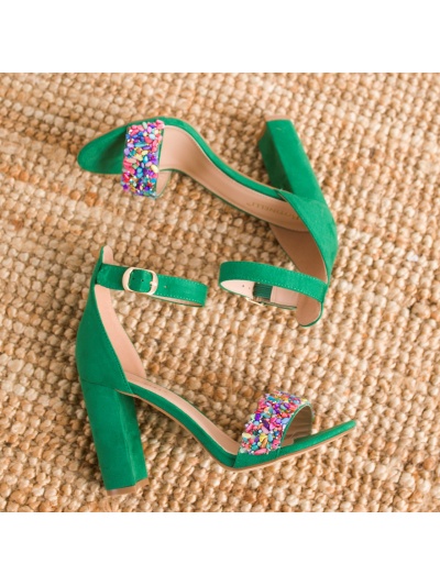 Sandale cu toc cod OD344 Green