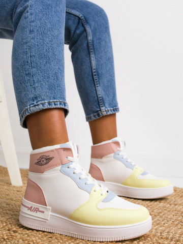 Pantofi sport cod J1865 White/Yellow