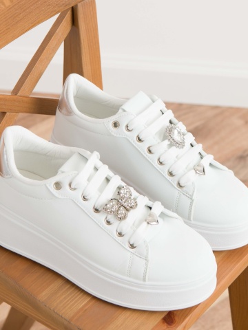 Pantofi sport cod BK117 White/Silver