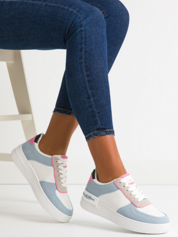 Pantofi sport cod J1850 White/Blue
