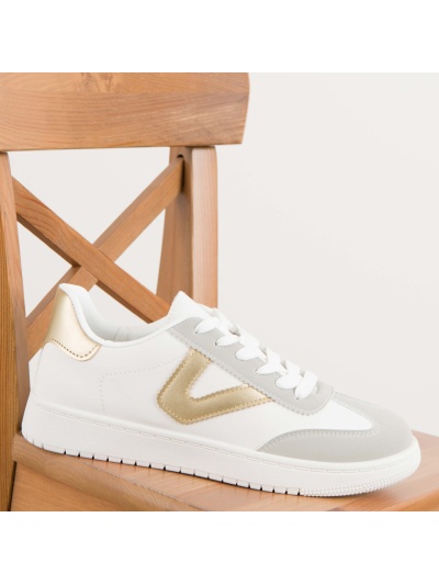 Pantofi sport cod T005 White/Gold