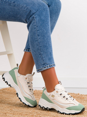 Pantofi sport cod 6601 Beige/Green