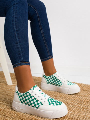 Pantofi sport cod F07 White/Green