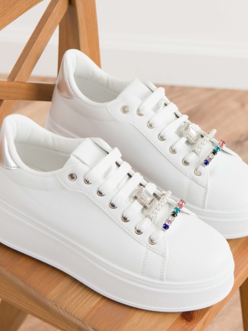 Pantofi sport cod MK041 White/Silver