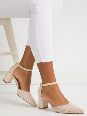 Sandale cu toc cod LL292 Beige