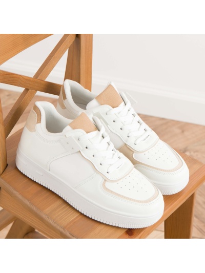 Pantofi sport cod W001 White/Beige