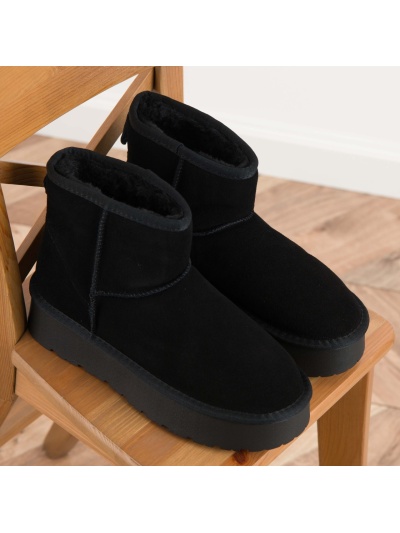 Ghete din piele naturala cod 0516 Black