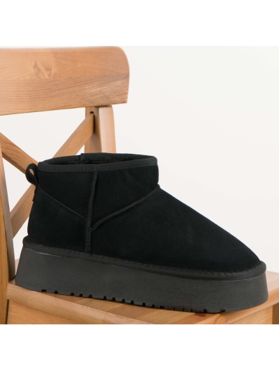 Ghete din piele naturala cod H33 Black