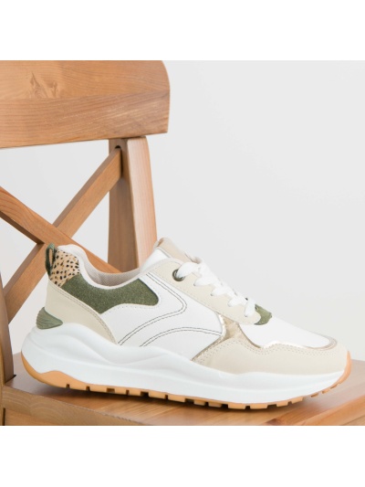 Pantofi sport cod C2157 Beige/Green