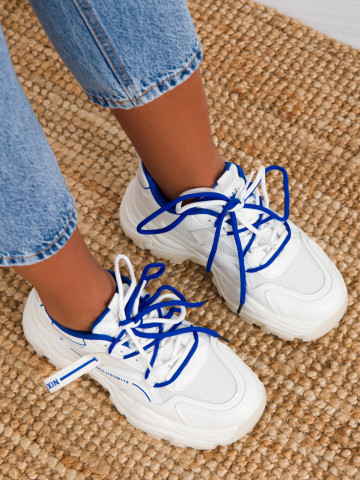 Pantofi sport cod V2238 White/Blue