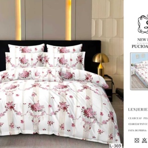 Lenjerie cu Elastic din Finet 4 Piese pentru Pat Matrimonial-FE4L 369 - Img 2