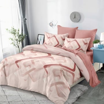 Lenjerie cu Elastic din Finet 6 Piese pentru Pat Matrimonial-FE6B 763
