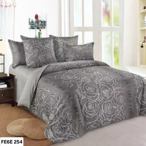 Lenjerie cu Elastic din Finet 6 Piese pentru Pat Matrimonial-FE6E 254