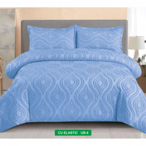 Lenjerie de Pat cu Broderie în Relief-Cearceaf cu Elastic-UB 06