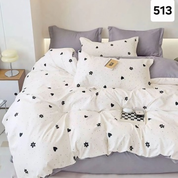 Lenjerie Finet 6 Piese cu Cearceaf Normal pentru Pat Matrimonial-GR6E 513