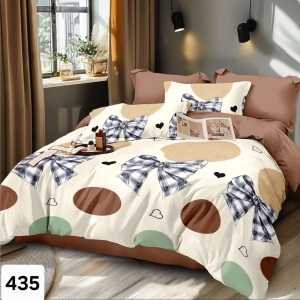 Lenjerie Finet 6 Piese cu Cearceaf Normal pentru Pat Matrimonial-GR6E 435