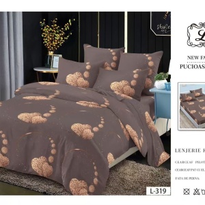 Lenjerie cu Elastic din Finet 4 Piese pentru Pat Matrimonial-FE4L 319