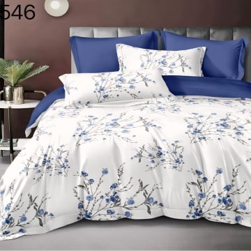 Lenjerie Finet 6 Piese cu Cearceaf Normal pentru Pat Matrimonial-GR6E 546