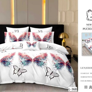 Lenjerie cu Elastic din Finet 4 Piese pentru Pat Matrimonial-FE4L 368 - Img 2