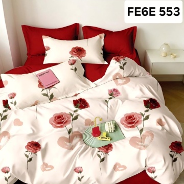 Lenjerie cu Elastic din Finet 6 Piese pentru pat Matrimonial -FE6E 553