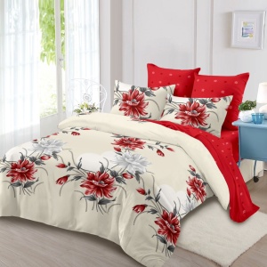 Lenjerie Finet 6 Piese cu Cearceaf Normal pentru Pat Matrimonial-GR6C 733