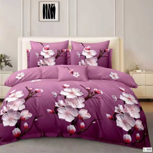Lenjerie Finet 6 Piese cu Cearceaf Normal pentru Pat Matrimonial-GR6L 344