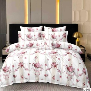 Lenjerie Finet 6 Piese cu Cearceaf Normal pentru Pat Matrimonial-GR6L 369