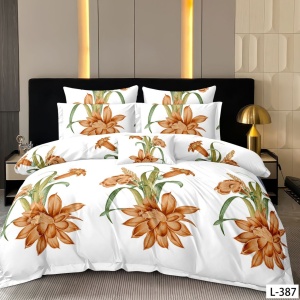 Lenjerie Finet 6 Piese cu Cearceaf Normal pentru Pat Matrimonial-GR6L 387