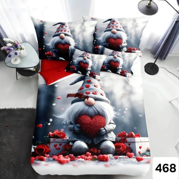 Lenjerie Finet Crăciun 6 Piese cu Cearceaf Normal pentru Pat Matrimonial-GR6E 468