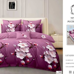 Lenjerie cu Elastic din Finet 4 Piese pentru Pat Matrimonial-FE4L 344 - Img 2