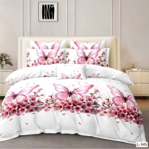 Lenjerie cu Elastic din Finet 4 Piese pentru Pat Matrimonial-FE4L 345