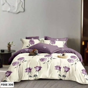 Lenjerie cu Elastic din Finet 6 Piese pentru Pat Matrimonial-FE6E 306