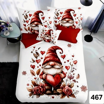 Lenjerie Finet Crăciun 6 Piese cu Cearceaf Normal pentru Pat Matrimonial-GR6E 467