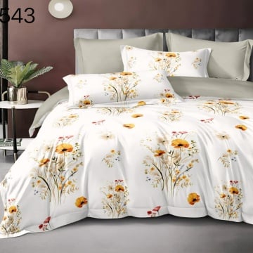 Lenjerie Finet 6 Piese cu Cearceaf Normal pentru Pat Matrimonial-GR6E 543