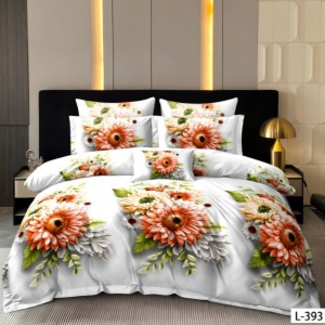 Lenjerie Finet 6 Piese cu Cearceaf Normal pentru Pat Matrimonial-GR6L 393