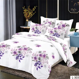 Lenjerie Finet 6 Piese cu Cearceaf Normal pentru Pat Matrimonial-GR6L 303