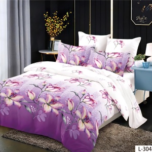 Lenjerie Finet 6 Piese cu Cearceaf Normal pentru Pat Matrimonial-GR6L 304