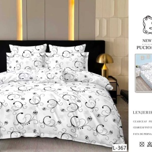 Lenjerie cu Elastic din Finet 4 Piese pentru Pat Matrimonial-FE4L 367 - Img 2